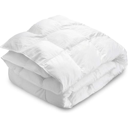 Maxi Down Alternative Bed Comforter 100% Cotton Cover 300 Thread Count, Overfilled Only Quality Fabrics Used Machine Washable - Twin Size 68x86 – White