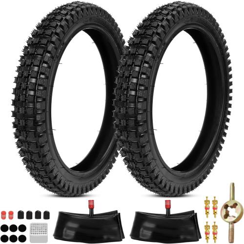 EOPOAYI 16x2.4 Bike Tire and Inner Tube Set Compatible with Electric Bike Kids Bicycle E-Scooter, 16x2.40 64-305 16 Inch Dirt Bike Tire for Razor MX650 MX500 SX500 Mcgrath Dirt Rocket Bike (2-Packs)