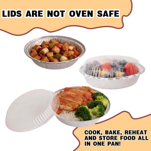 60 Pack 7 Inch Round Aluminum Foil Pans with Lids, Disposable Pie Pans | Lightweight containers for pies, tarts, desserts, takeout portions, bake sales, parties and covered storage.
