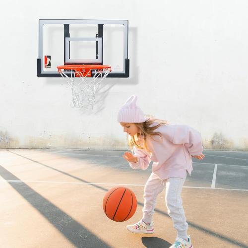 Efficraft Mini Basketball Hoop Indoor 25 Inch, Adjustable-Height Wall Mounted Hoop, Silent Basketball Backboard&Rim, Indoor Wall Basketball Hoop Shatter-Proof, Mini Hoop 2 Ball