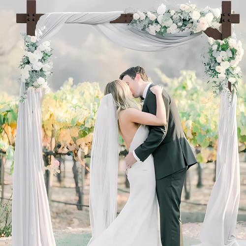 Wooden Wedding Arch – 7.48FT Square Wood Backdrop Stand for Ceremony & Events, Sturdy Wooden Arbor for Wedding Decorations, Indoor & Outdoor Garden Arch Frame