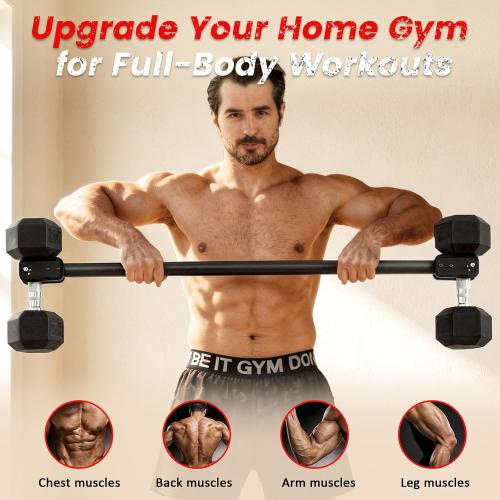 All-Metal Dumbbell Barbell Converter Bar, Compatible with Most Dumbbells | Adjustable Dumbbell Bar for Home Gym, Dumbbell to Barbell Converter for Weight Lifting and Strength Training