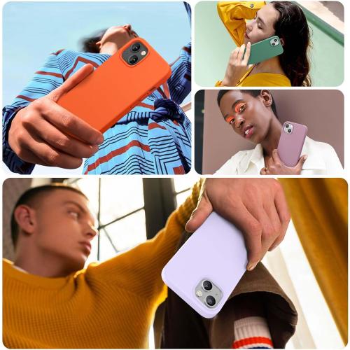 miracase Designed for iPhone 13 Case, [Soft Anti-Scratch Microfiber Lining], Shockproof Liquid Silicone Rubber Phone Case Cover for 13 6.1 inch, Light Purple | Soft Anti-Scratch Microfiber Lining, Premium Silicone Cover Shockproof Drop Protection Phone Case for 13