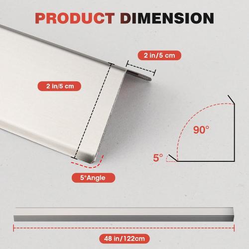 304 Stainless Steel Wall Corner Guard 2 x 2 x 48 inch, Pack of 10 Metal Wall Corner Protector with 90-Degree Angle for Wall Protection and Decoration (10)