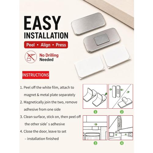8 Pack Magnetic Cabinet Door Catch, Ultra Thin Cabinet Door Magnets with Strong Adhesive, Magnetic Cabinet Latch for Kitchen Cabinets, Bathroom Vanities, Closets, Cupboards and Drawers‼️incomplete‼️