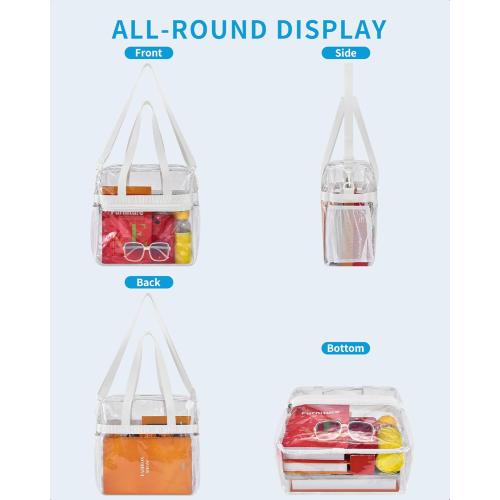 Paxiland Clear Bag for Stadium Events 12x6x12, Clear Tote Bag with Reinforced Strap, Transparent Bag for Sports Concert