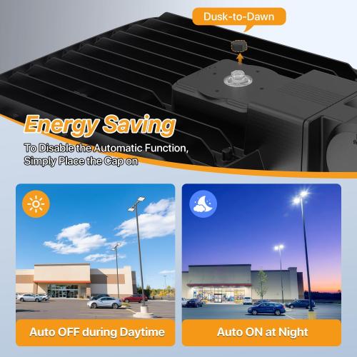 200W Led Parking Lot Lights with Dusk to Dawn Photocell 120V Slip Fitter Pole Mount Lights 5000K Outdoor IP65 Waterproof Commercial Street Area Lighting for Parking Lot, Barn, Church