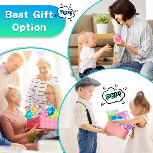 ONKULL Pop Fidget Keychain 30 Pack ,Mini Fidget Toys Bulk ,Sensory Toys for Kids ,Party Favors for Kids 4-8,8-12 Year ,Back to School Gifts for Classroom ,Birthday Goodie Bags Stuffers