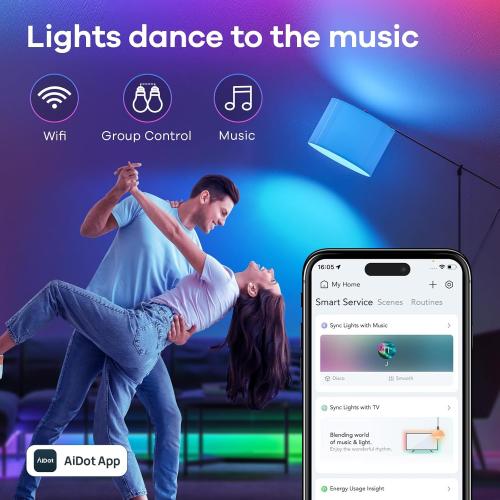 Linkind Smart Light Bulbs, Smart Bulb That Work with Alexa & Google Home, LED Light Color Changing, A19 E26 WiFi Light Bulb Dimmable, RGBTW Alexa Bulb No Hub Needed 800 Lumen, 2.4Ghz WiFi, 6 Pack