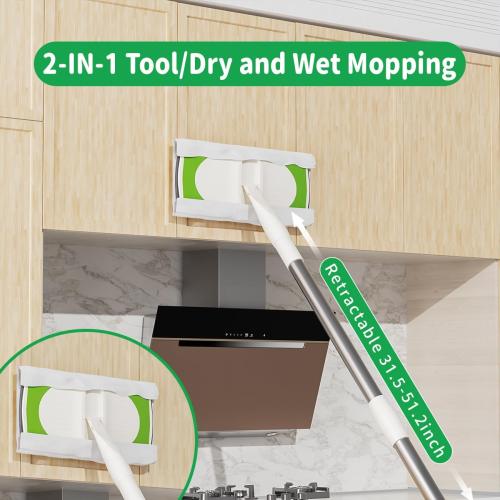 Sweeper 2-in-1 Dry   Wet Cleaning Tool,Professional Floor Mopping and Sweeping Kit Includes 1 Sweeper,40 Dry Sweeping Cloths,6 Wet Mopping Cloths
