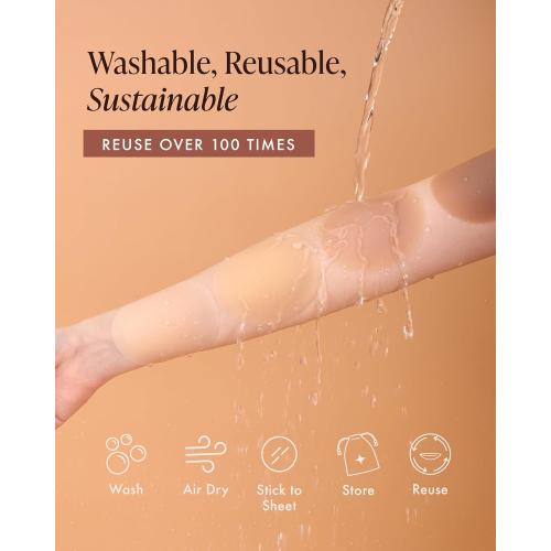 SizeD-H..color cream Reusable Silicone Nipple Covers - Waterproof, Nude, 4 Shades - Sticky Breast Stickers for Strapless Dress