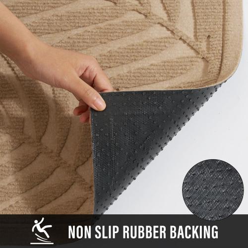 Front Door Mat, Absorbent Resist Dirt Welcome Door Mat Indoor Outdoor, Waterproof Doormat, Sturdy Non Slip Backing, Fade Resistant, Low Profile Entry Mat for Entryway, Beige