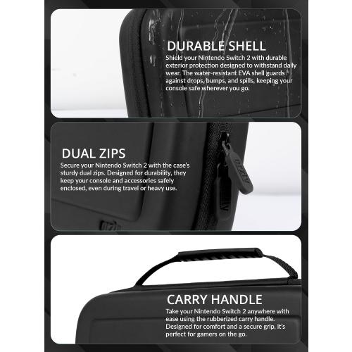Orzly Case Compatible with Nintendo Switch 2 Protective Carry Case (2025 Model) with Screen Padding, Game Card microSD Pockets for Console and Accessories Screen Size 7.9 - Gift Boxed