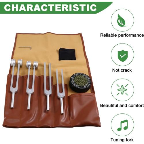 Chakra Tuning Forks 128Hz, 136.1Hz, 256Hz, 384Hz forHealing,Sound Therapy,Keep Body