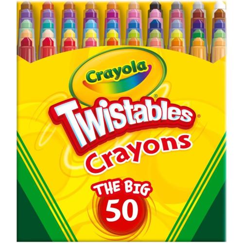 Crayola Mini Twistables Crayons for Kids (50ct), Essential Easter Basket Stuffers, No Peel Crayons for Coloring Books, Gift for Toddlers & Kids, Arts & Crafts Supplies, 3