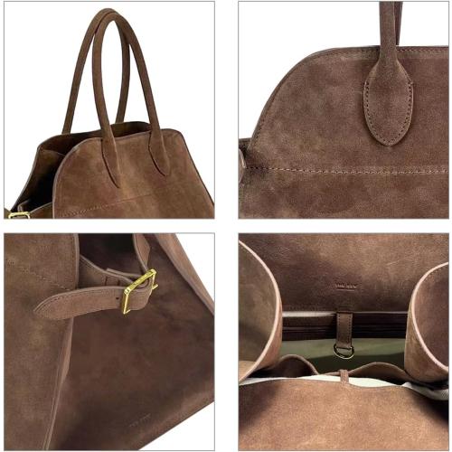 Women's Suede Tote Bag – Large-Capacity Vintage Satchel, Brown Top-Handle Bag for Work and Travel