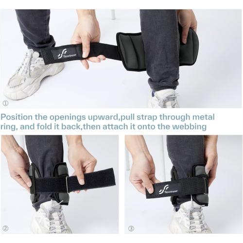 Sportneer Adjustable Ankle Weights, 2-10 lb per Pair, Removable Weights