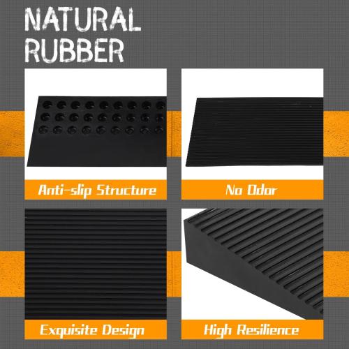1.5'' Rise Threshold Ramp for Doorways, 2204 LBS Capacity Rubber Threshold Ramp, Non-Slip Driveway Curb Ramps Handicap Ramp for Wheelchair Scooter Stroller, Cuttable & Adjustable Size