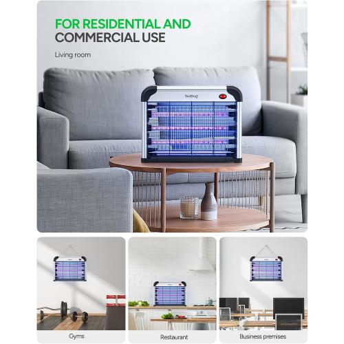 Buzbug LED Bug Zapper Indoor, 3 Lamps Enhance Insect Attraction, 3800V High-Voltage, Up to 50,000 Hrs Lifespan Lamps, Electric Mosquito Zapper, Fly Trap Mosquito Trap, Fly Killer Fly Zapper -MA009