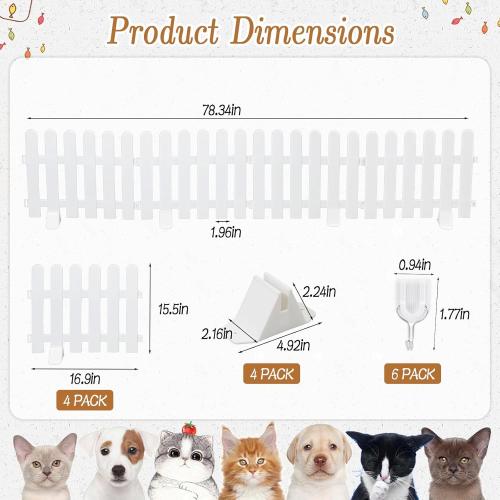 19.7 Tall Short Dog Gate, Adjustable Puppy Gate with Support Feet, Step Over Dog Fence Freestanding Pet Barrier Expands Up to 78.7 Wide for Doorways Stairs Hallways