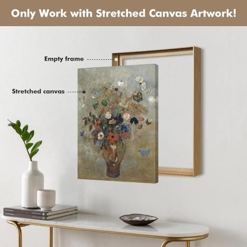 1.5” Deep Frame for 24x30 Canvas Paintings, DIY Metal Floating Frame with 1.5” Deep for Artists Designers Landscape Portrait Artwork, Modern Home Office Wall Decor (Bronze)