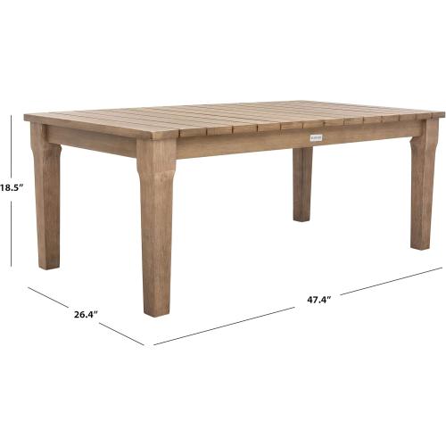 SAFAVIEH Couture Patio Martinique Natural Wood Outdoor Coffee Table