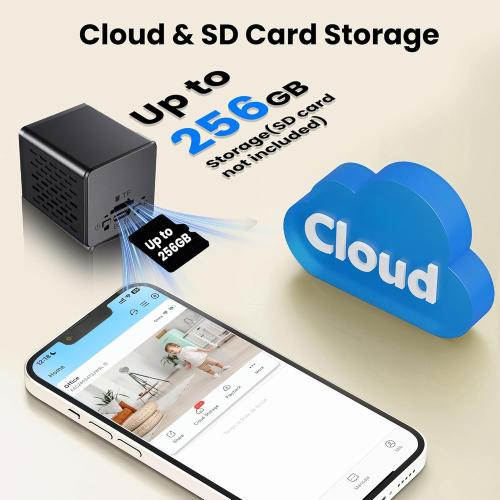 Hidden Camera, Spy Camera with 4K Live View, Motion Detection Nanny Cam Hidden Camera, Mini Camera with Cloud & SD Storage, Night Vision Spy Cam, Quick Setup Indoor Camera for Baby, Pet and Older
