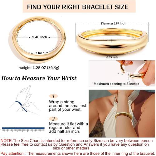 Elegance 11 designs Gold Plated Cuff Bangle Bracelets For Women Set Chunky Trendy Hinged Irregular Cuff Open Wide Gold Bracelet Minimalist Jewelry Gift 2pcs