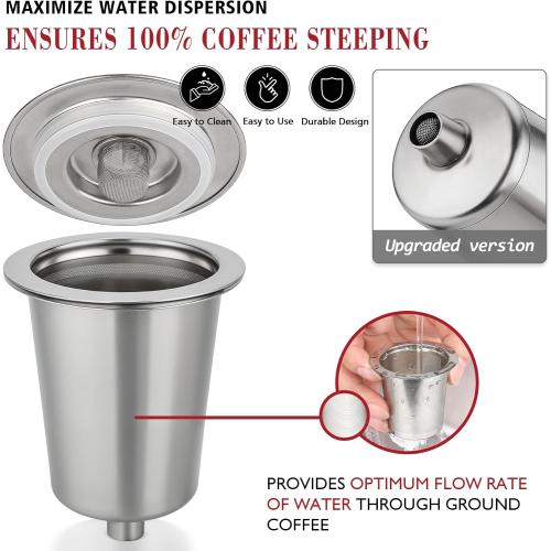 Reusable Stainless Steel Filter Cup for Cuisinart, Compatible with Cuisinart #SS-RFC HomeBarista Reusable Filter Cup (2 Pack)