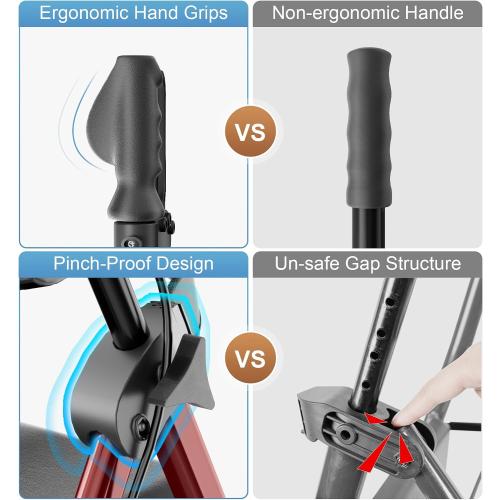 SOUNDFUSE Rollator Walkers for Seniors with Seat, Foldable Lightweight Rolling Walker with 8 Big PU Wheels, Ergonomic Seat, Dual Height Adjustment