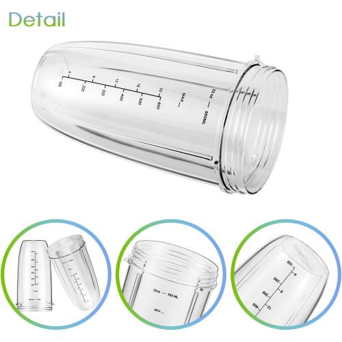 2-pack Replacement Parts Upgrade 32oz Cups with Flip-Top To-Go-Lid and Rubber Gaskets Compatible with NutriBullet 600w/900w Blender Accessory