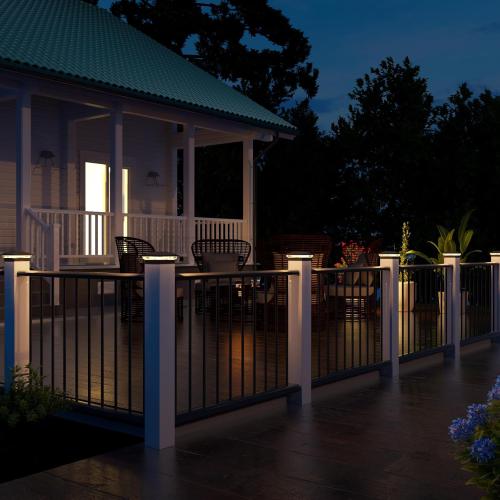 VOLISUN Solar Post Cap Light Outdoor Waterproof 12pack,Solar Fence - Post Lights for 4x4 5x5 6x6 Wooden/Vinyl Post,Black Deck Post Cap Light Solar Powered with Warm White for Garden/Patio/Porch