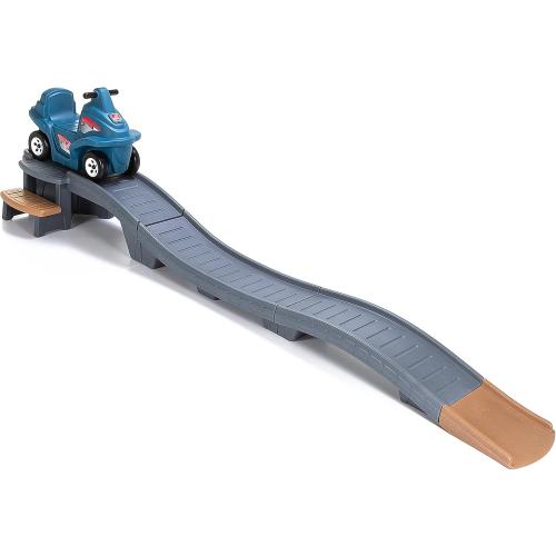 Step2 Up & Down Roller Coaster Kids Ride On Toy, Push Car, Indoor/Outdoor Playset, Made of Durable Plastic, Max Weight 50 lbs., for Toddlers 2-5 Years Old, Gray & Blue