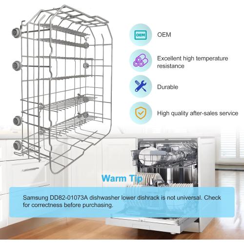 Upgraded Samsung Dishwasher DD82-01073A Lower Rack Assembly Replacement for Samsung Dishwasher Dishrack Modle DW80R5061/DW80R5060/DW80K7050UG /DW80K5050US Series