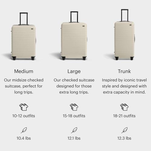 Away Medium Checked Luggage - 26-Inch Lightweight Hardside Suitcase with Custom WhisperGlide 360° Wheels, Interior Compression System, TSA-Accepted Lock - Salt White Matte