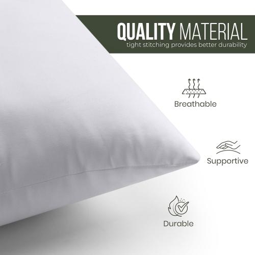 Utopia Bedding Throw Pillows (Set of 1, White) –  Down Alternative Pillows for Bed, Sofa, and Couch - Fluffy Decorative Stuffer Pillow for Indoors & Outdoors