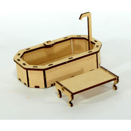 StonKraft Wooden Miniature Furniture - Home Decor, Construction Toy, Modeling Kit, School Project - Easy to Assemble (Extended Furniture)