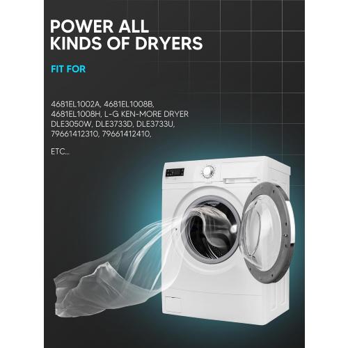 4681EL1008A Dryer Motor Assembly, Fit for L-G Dryer Motor DLE5977S, 4681EL1002A, 4681EL1008B, 4681EL1008H, Ken-More Dryer 79661623310, 79661412410 Series Etc, by BOGDA