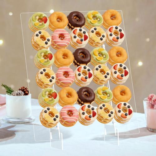 Nalwort Donut Wall Display Stand, Acrylic Donut Board Holds 50 Donuts, Large Donut Stand, Donut Holder Stand for Dessert Table, Dessert Display Stands for Party, Wedding Decor