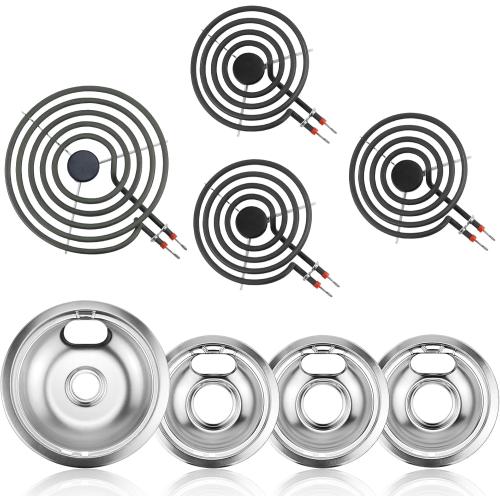 Silver Electric Stove Burner Drip Pans and Stove Burner by MIFLUS