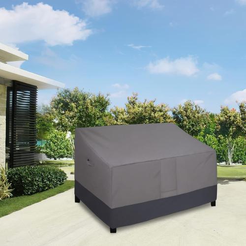 Easy-Going Heavy Duty 2 Seater Outdoor Loveseat Cover, Waterproof Windproof Patio Furniture Sofa Cover with Air Vent (58Wx32.5Dx31H inch, Gray/Dark Gray)