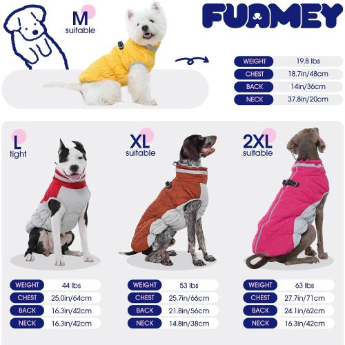 FUAMEY Dog Coat for Small Dogs,Waterproof Dog Winter Jacket with Harness Built in Puppy Cold Weather Coats Reflective Pet Vest with Zipper Warm Fleece Dogs Snowsuit Windproof Black S