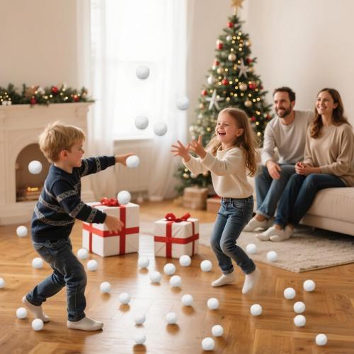 Supoice 80 Pack Snowballs Indoor 2 Inch Large Snow Fight Balls Christmas & Winter Holiday Realistic Fake Snow Toys for Indoor, Outdoor Snow Fight, Toss Game