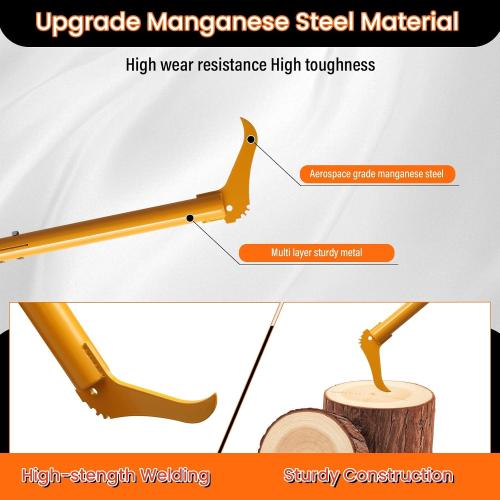 Hookaroon,29 inch Heavy Duty Manganese Steel Pickaroon with Anti-Slip Handle for Lifting Rotating Dragging Stacking Logs Moving Wood Firewood Tool Forestry Tools