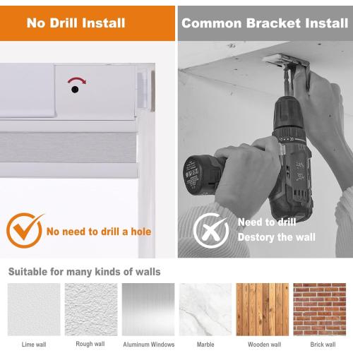 Persilux No Tools No Drill Blackout Cellular Shades for Windows Cordless Top Down Bottom Up Honeycomb Blinds,Easy to Install Cellular Blinds for Indoor Windows, White, 38.5 W x 64 H