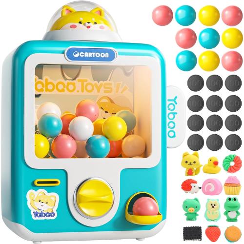 Skirfy Vending Machine Kids Toys 10 Empty Eggs Mini Vending Machine Erasers Operated Gumball Prize Machine Maker Game Claws Machine Christmas Game Sensory Toys Dolls Gifts（Blue）