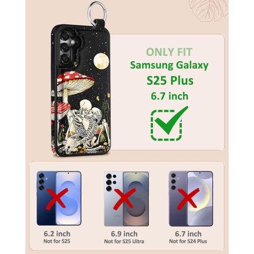 Shorogyt for Samsung Galaxy S25 Plus Wallet Case - Cute Fashion Mogu Skull Design with Card Holder Kickstand for Magnetic Clasp Back Flip Folio Leather Phone Cases for Wome Girls Men