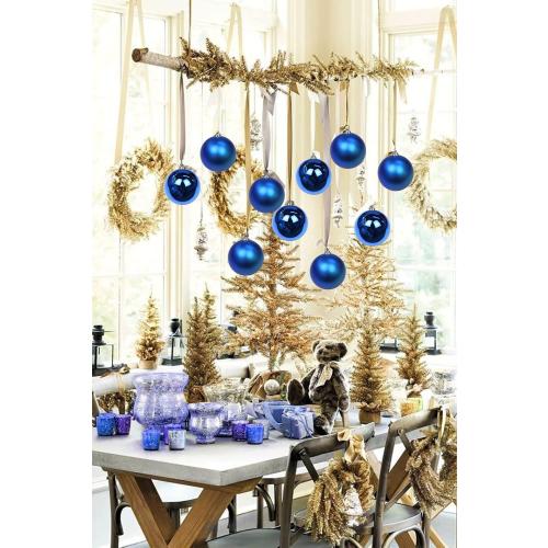 Christmas Ornament, Large Shatterproof Blue Plastic Hanging Ornaments, 5.9 (2pcs), Classic Style, Perfect for Christmas, Birthday, New Year, Anniversary, Valentine's Day