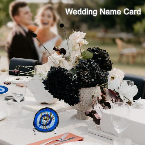 Set of 4 Color Blue Blue Agate Coasters Set of 4,Brazilian Geode Coasters for Drinks with Gold Rim(4-3.5),Natural Gem Stone Coasters Blue,Gemstone Cup Mat for Home Decor by Yougoals(4)