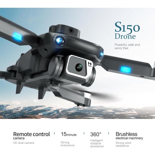 ikaufen S150 Drone with Camera for Adults GPS RC Drone With 4K HD Camera WiFi FPV Foldable Quadcopter Aircraft  2 Battery
